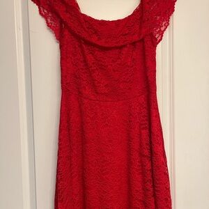 Elegant Red Lace Dress